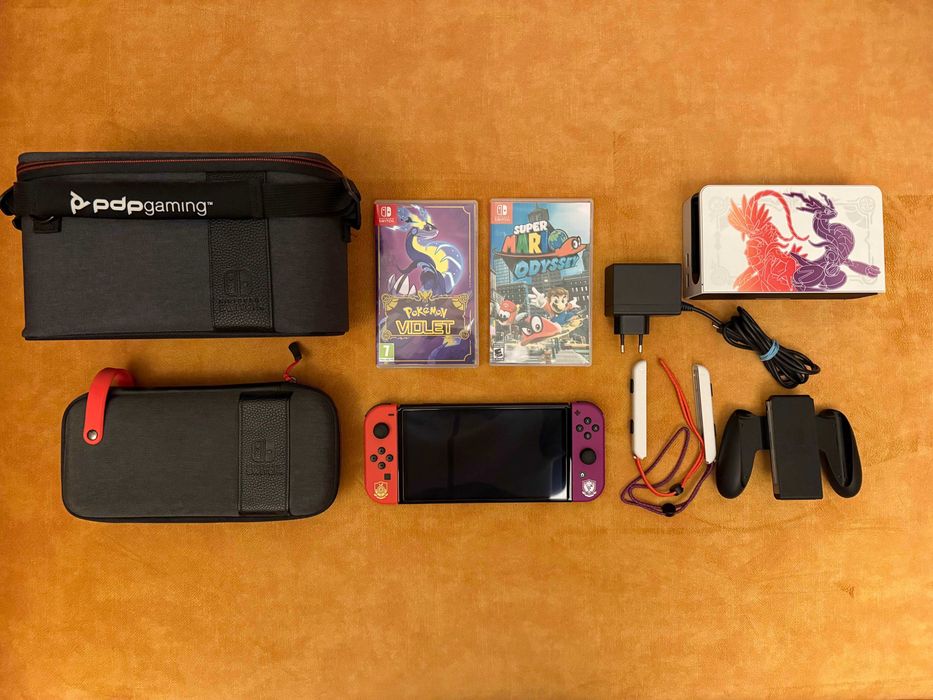 Nintendo Switch OLED edycja POKEMON + Torba + Szkło + Gry + 512GB SD