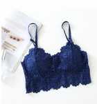 Top Sexy de Renda Preto/Bordeaux/Azul