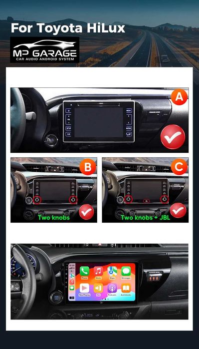 Radio Toyota Hilux Android CarPlay/AA Qled 4G LTE Montaż Gwarancja