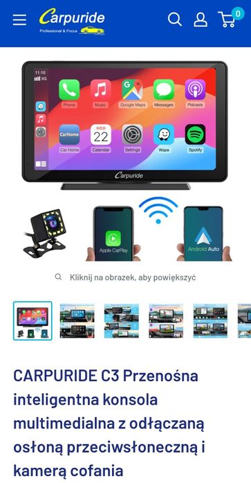 Carpuride C3 android auto Carplay konsola wyświetlacz 7 cali