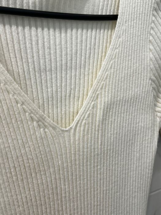 Сукня молочна в рубчик, приталена, С-Л