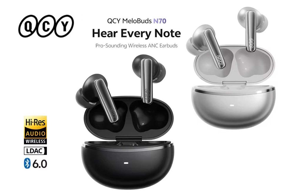 Навушники QCY MeloBuds N70 Hi-Res LDAC PureSilenz ANC MEMS BT6.0