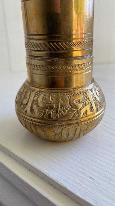 Восточная декоративная мельница для специй, перцемолка, бронзовая.