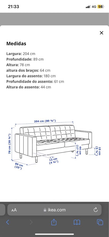 Sofá ikea Landskrona