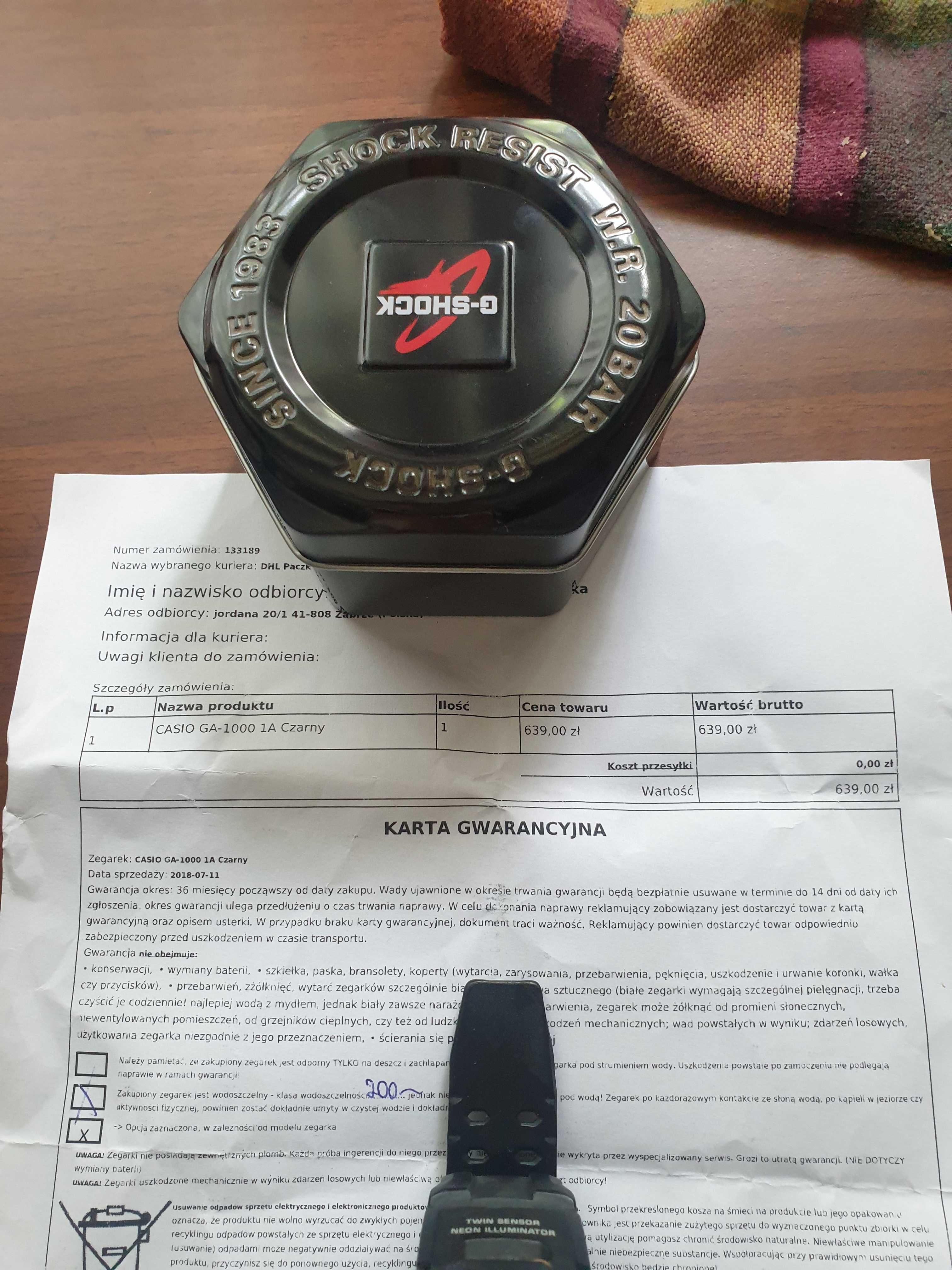 Casio g shock ga 1000 1a czarrny