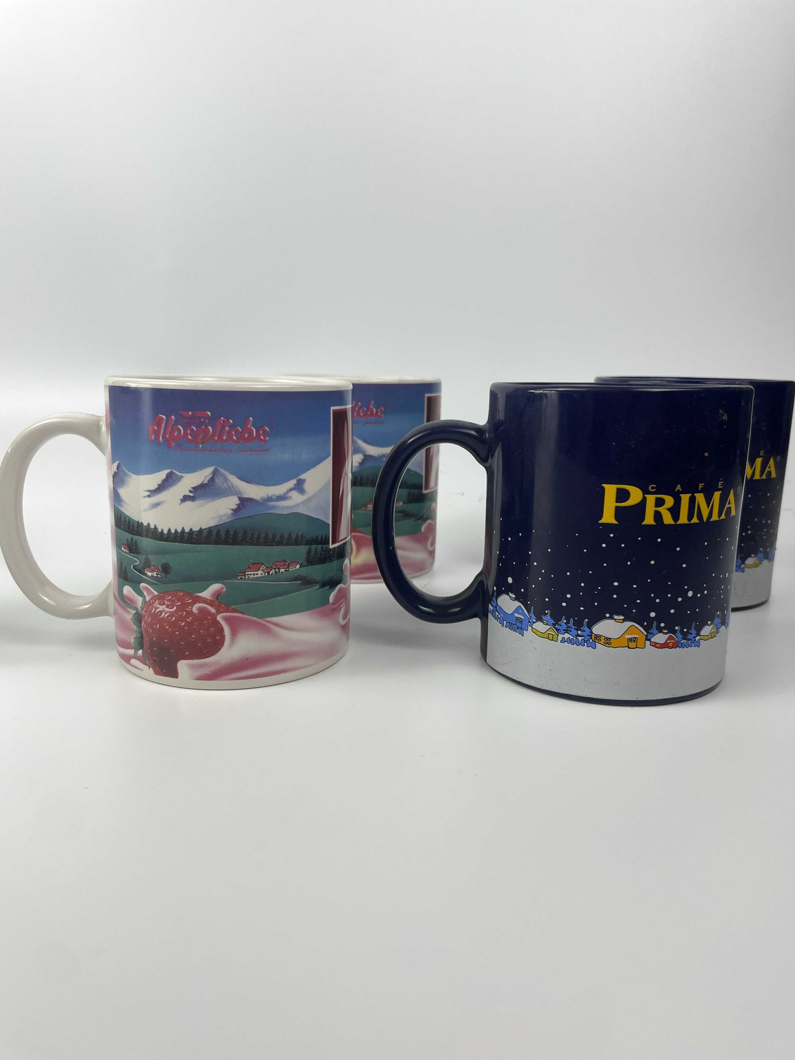 Zestaw kubków vintage PRL reklamowe retro kubki z lat 90 8 sztuk