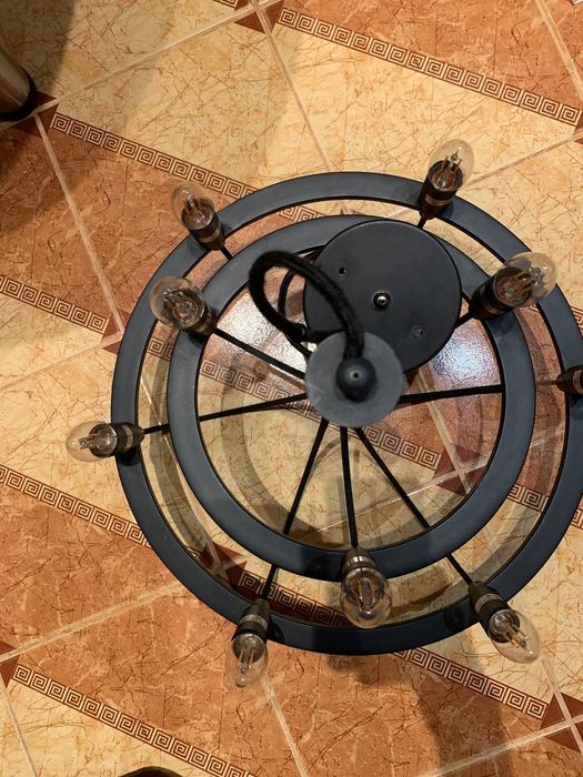 Стильна люстра LOFT / Industrial, металева, 8 ламп