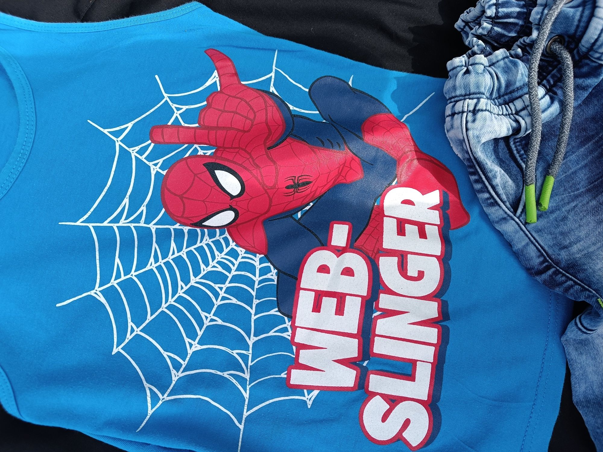 Krótkie spodenki szorty t-shirt lato 122/128 Spider-Man
