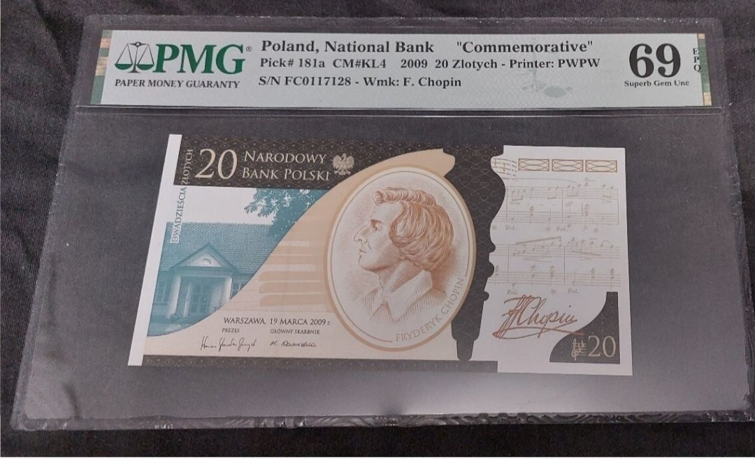 20 zł Fryderyk Chopin PMG 69EPQ