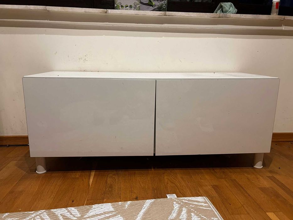 szafka RTV, połysk, 120x38x40 (SzxWxG) + nóżki