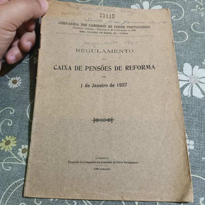 Caixa pensoes reforma 1927 caminhos ferro portuguezes