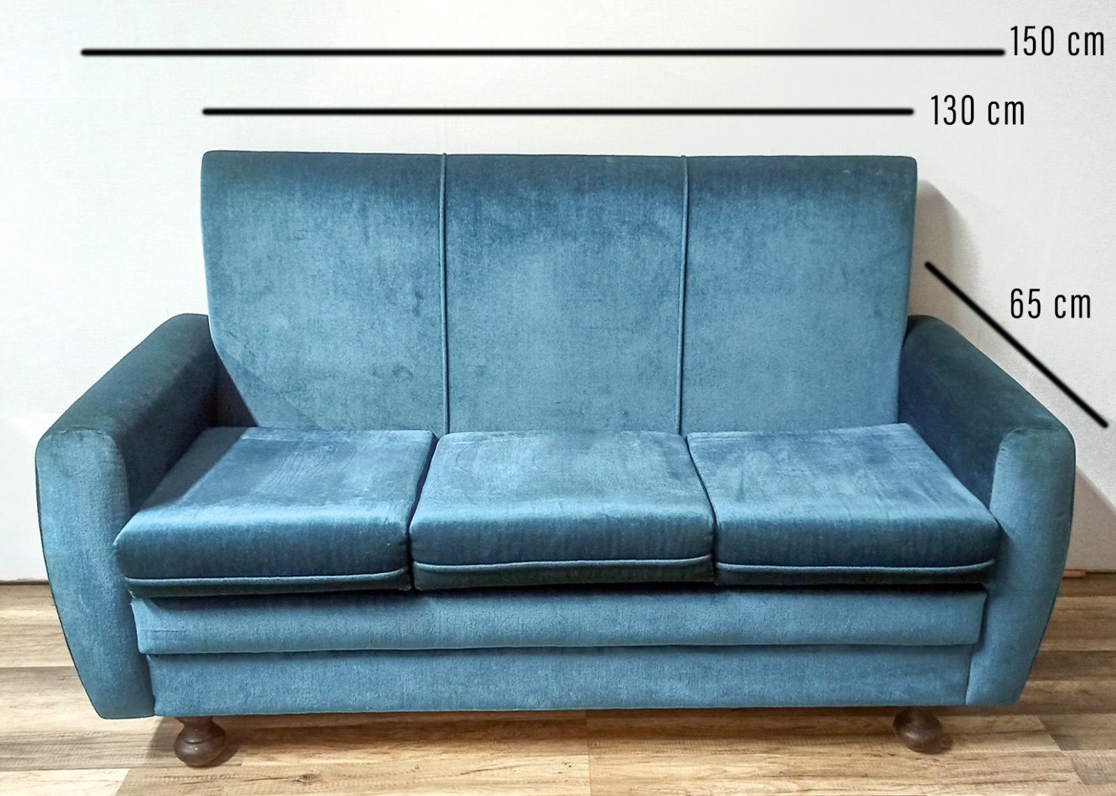 Sofá vintage veludo azul