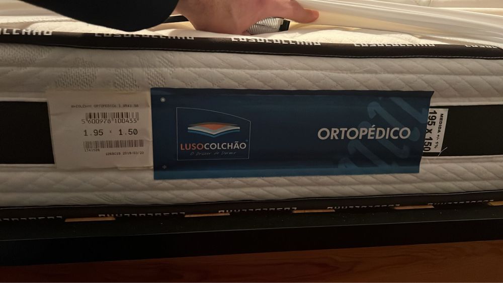 Cama casal + colchao Lusocoochão ortopédico