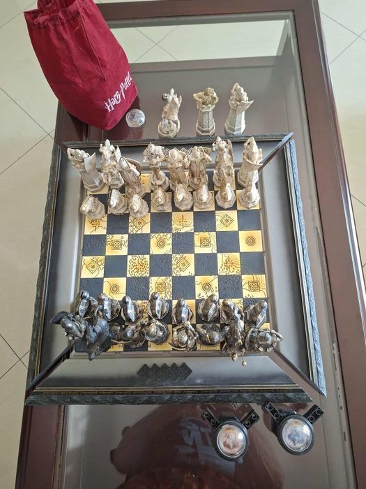 Szachy kolekcjonerskie Harry Potter super zestaw z dodatkami