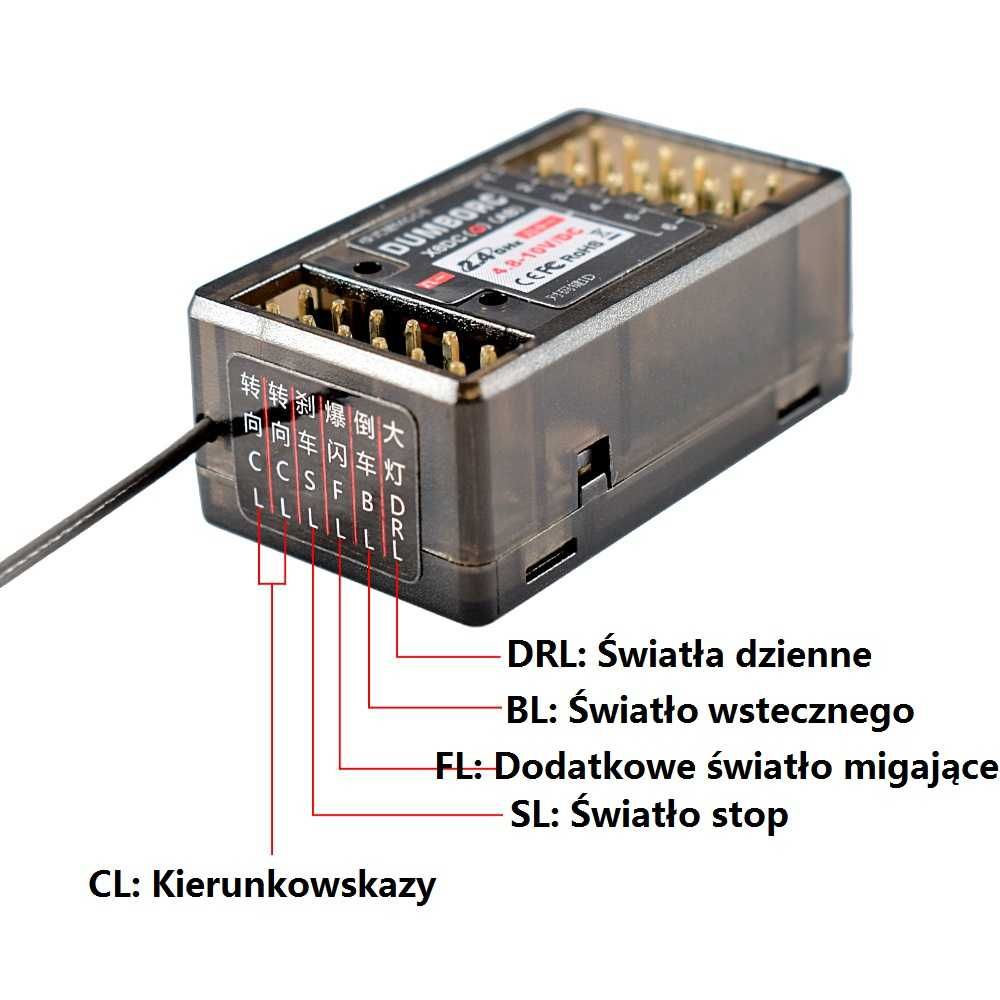 Odbiornik DumboRC X6DCG sterownik LED+żyroskop DumboRC X6 DDF350 Nowy