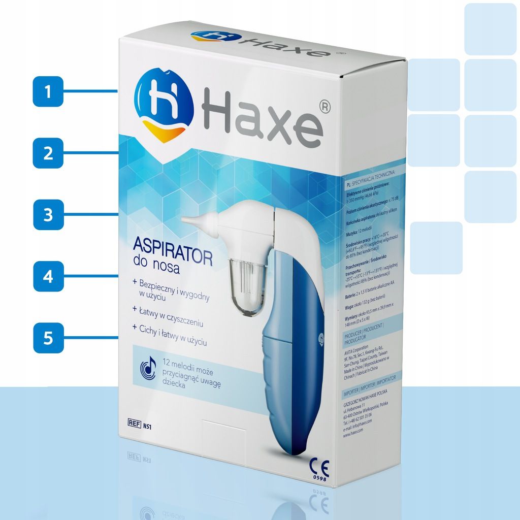 Aspirator Elektryczny Do Nosa Dla Dzieci Haxe Ns1