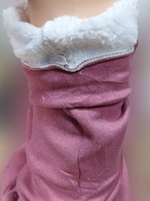 spodnie z kieszeniami ocieplane futerkiem różowe xl/2xl hit nowość