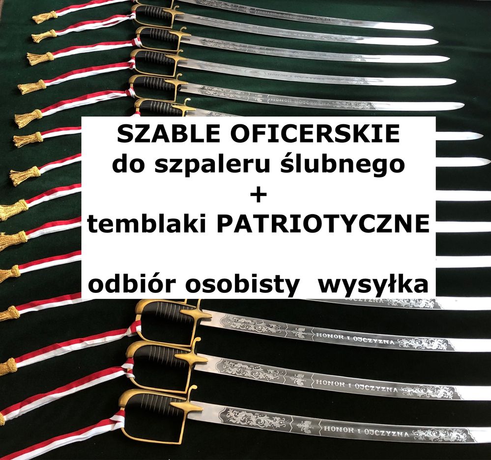 Szable do szpaleru ślubnego+temblaki biało-czerwone odb osobis/wysylka