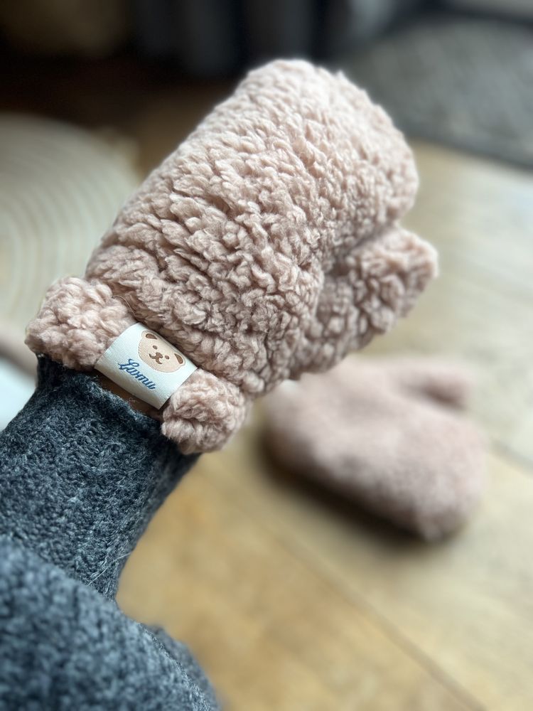 Misiowe jednopalczaste rękawiczki zimowe
