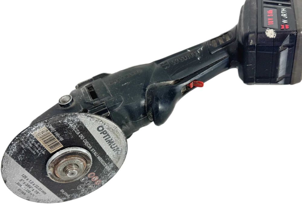 Akumulatorowa szlifierka kątowa WURTH AWS 18-125 P COMPACT + aku + ład