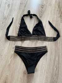 Czarny kostium strój kąpielowy bikini złota Nowy M/L 38 40 Swimwear
