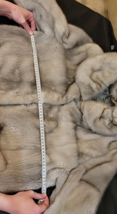 Шуба норковая серо - голубая