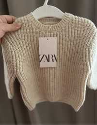 Sweterek 80 zara sweter z zary beżowy dzieciecy nowy z metką