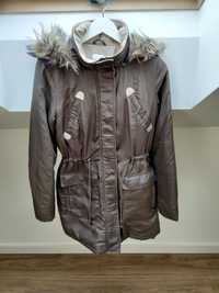 Kurtka płaszcz brązowy beżowy zimowy Reserved