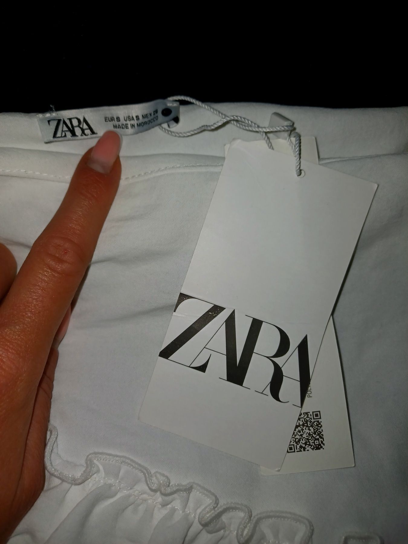 Zara белая трендовая юбка
