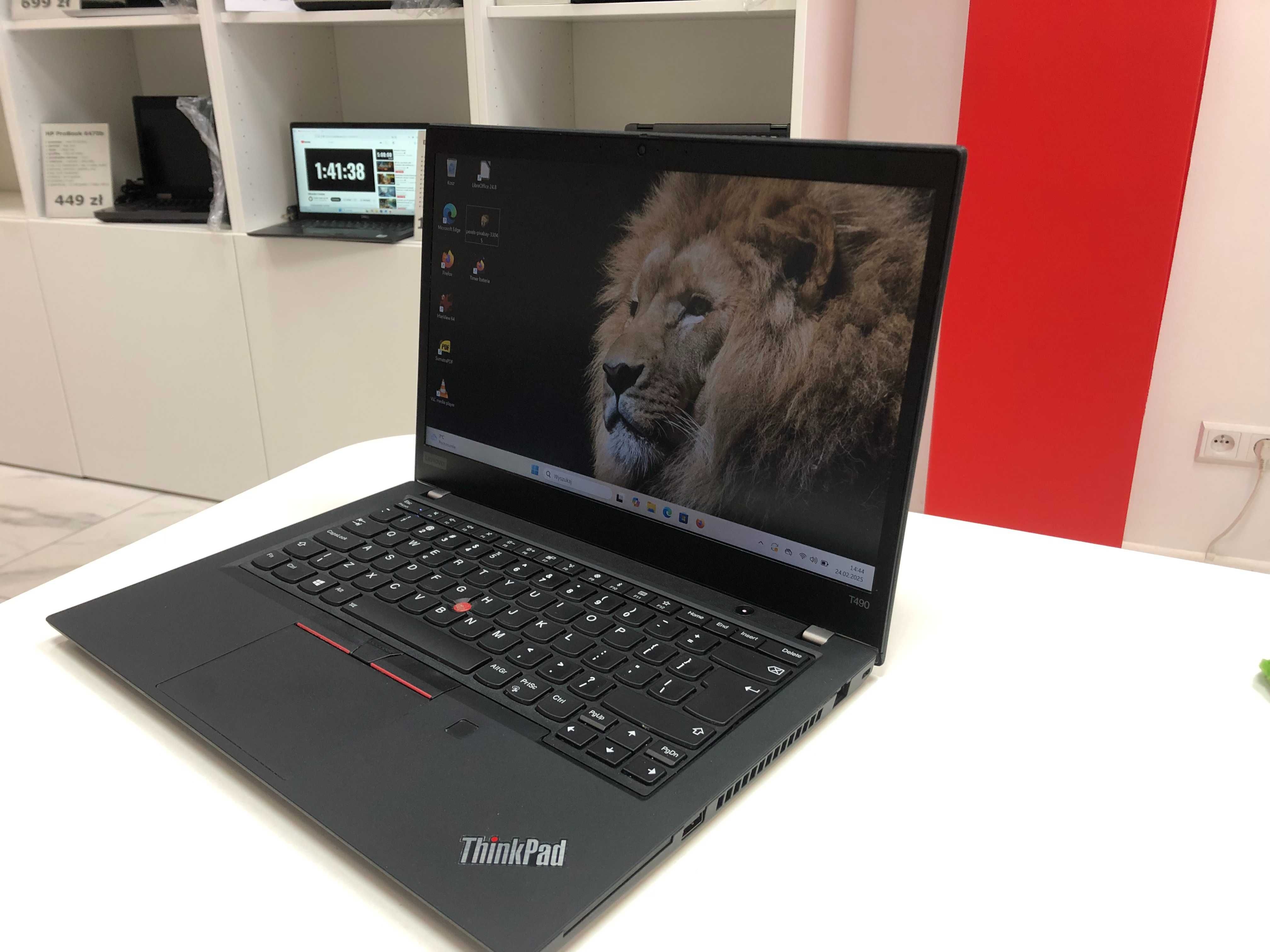 Klasa A Lenovo ThinkPad T490 14" i7-8gen 16GB 1TBSSD IPS Full HD Kam