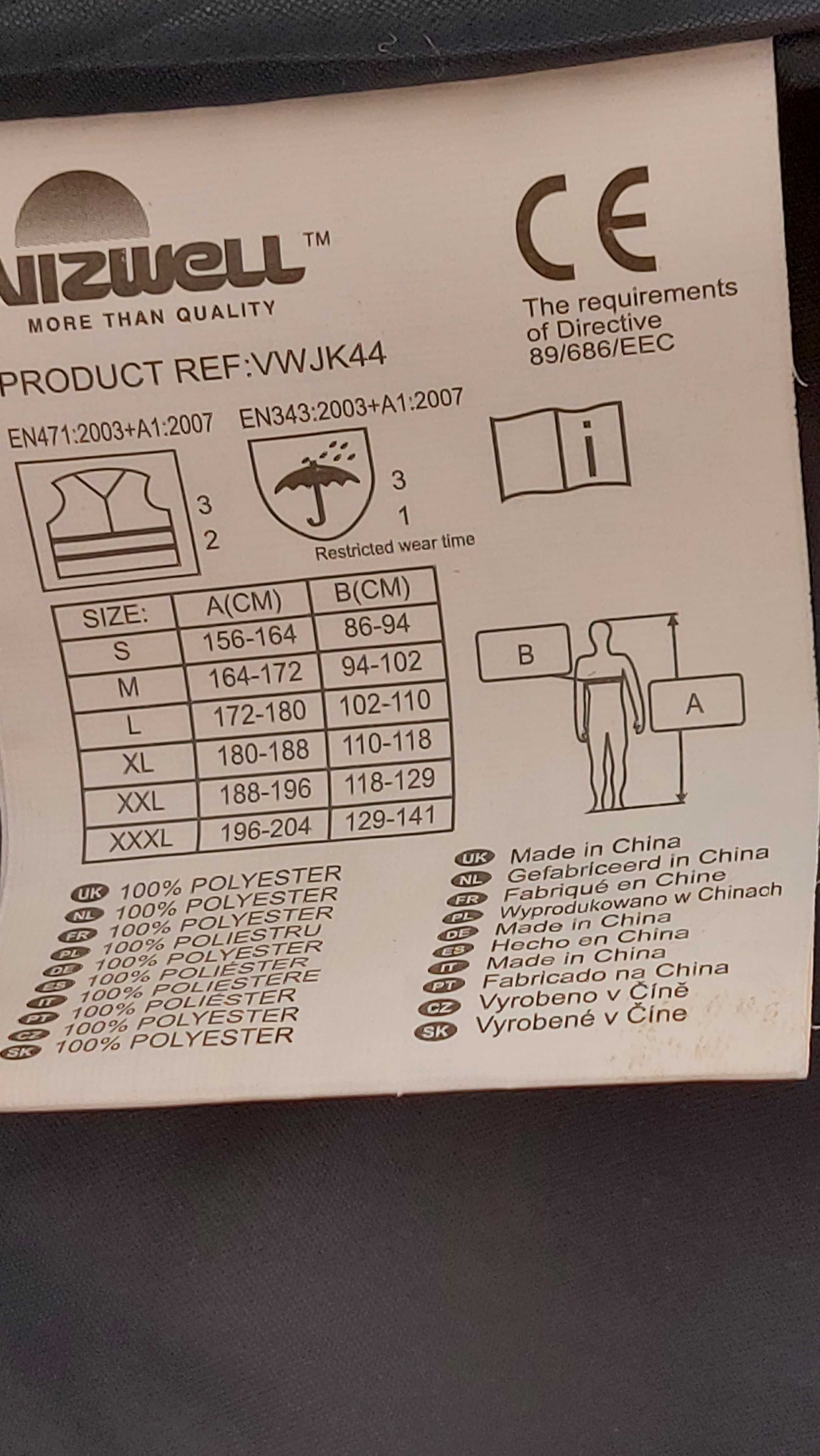 Kurtka robocza wiosenno- zimowa, odblaskowa, rozm 3xl