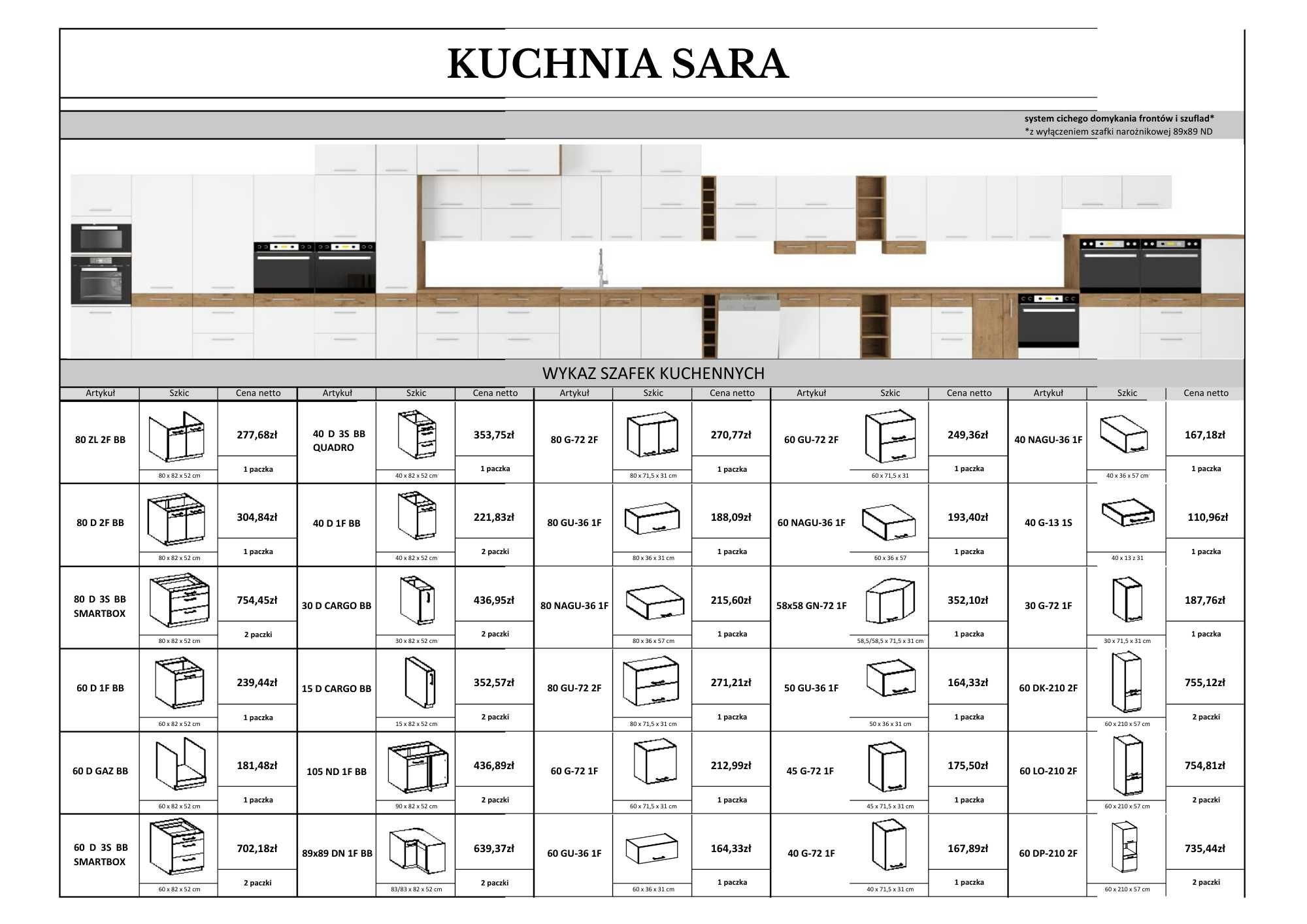 Zestaw mebli kuchennych Sara 320 na 410 cm, blaty i transport w cenie!