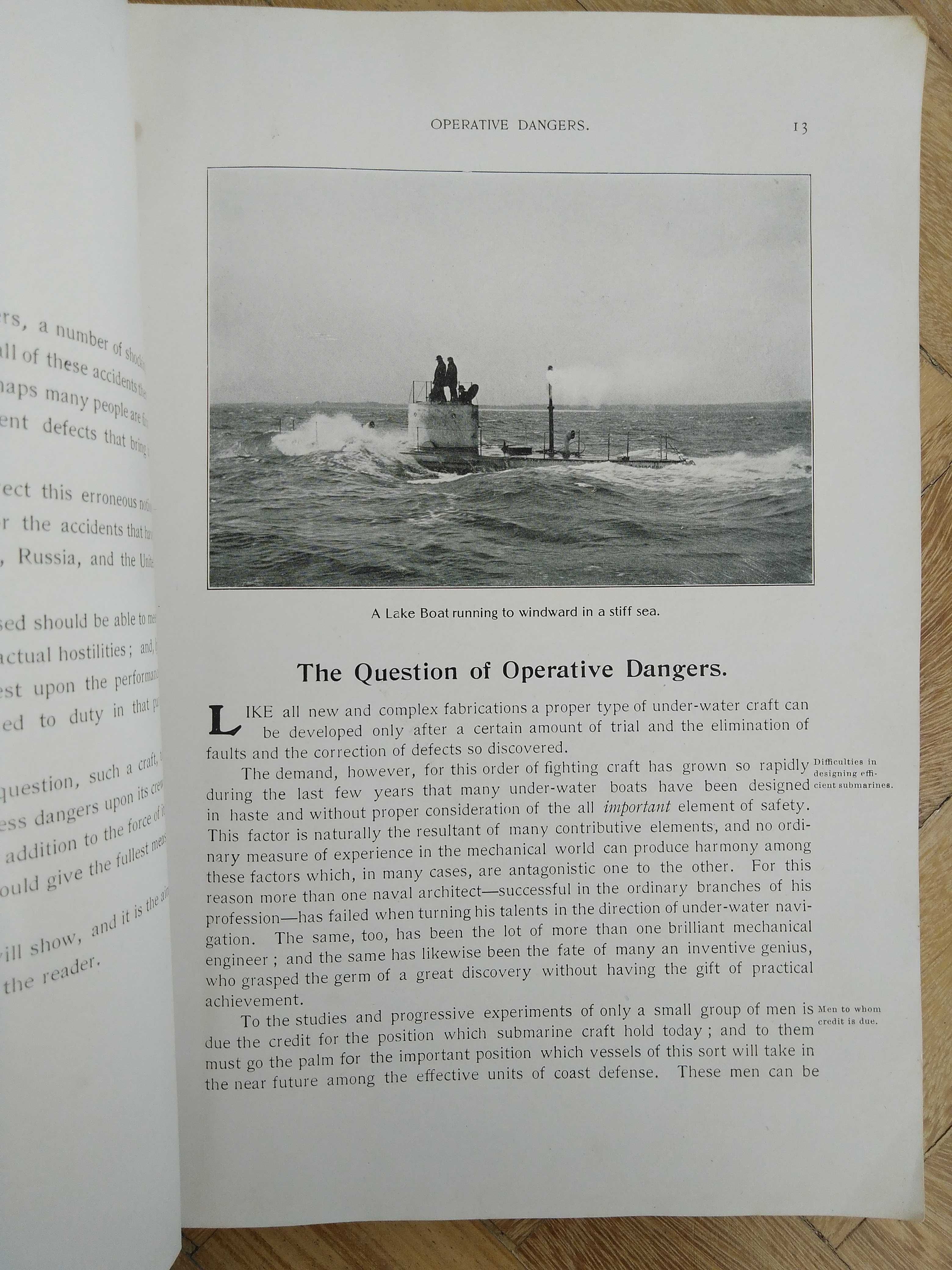 livro: “The diving submarine vs. The even keel submersible”, 1906
