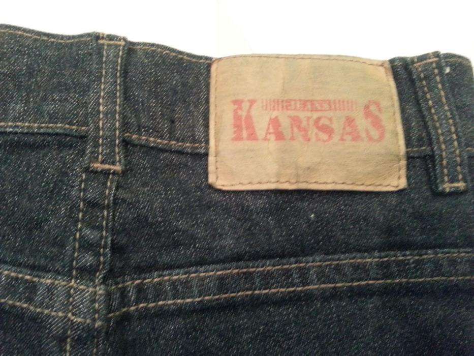 Spodnie jeansy KANSAS, granatowe, rozm. 40 / 26, bootcat, prawie nowe