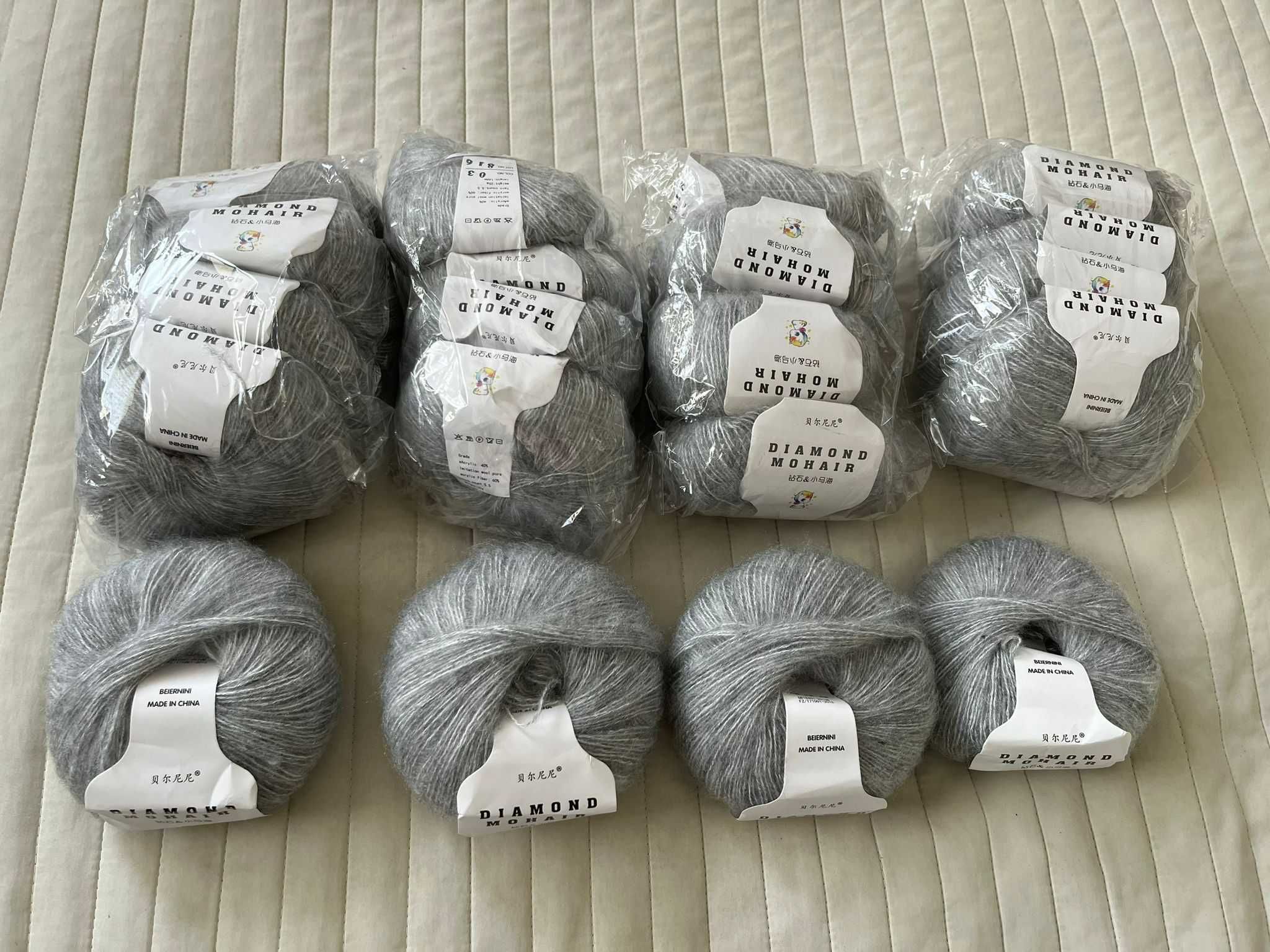 Diamond mohair włóczka akryl mięciutki szary 500g 0,5kg