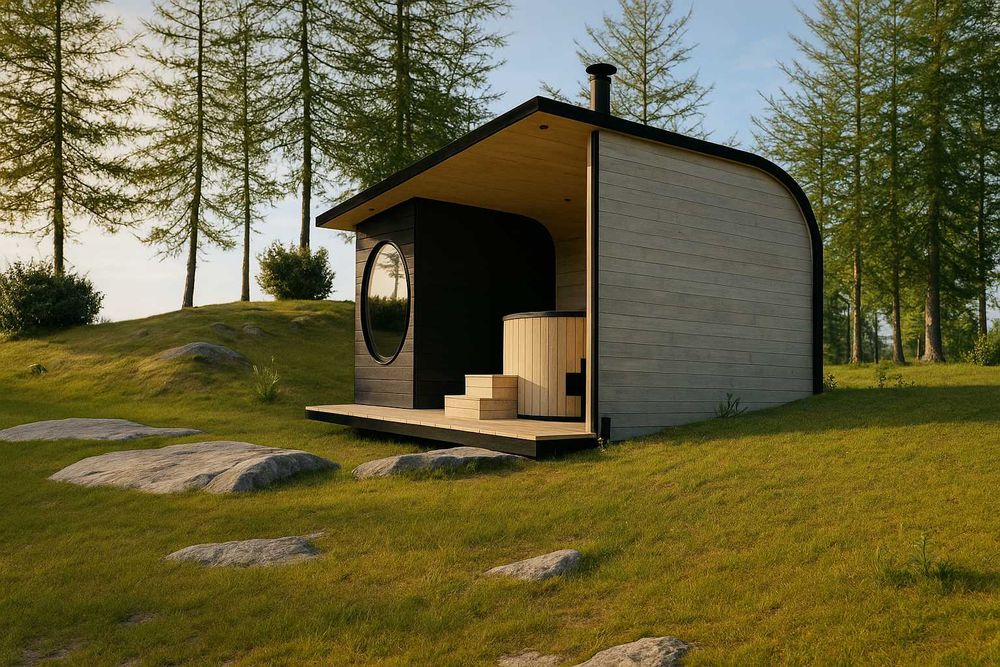 Sauna domek z tarasem pod balie PRODUCENT jakość AuraForest