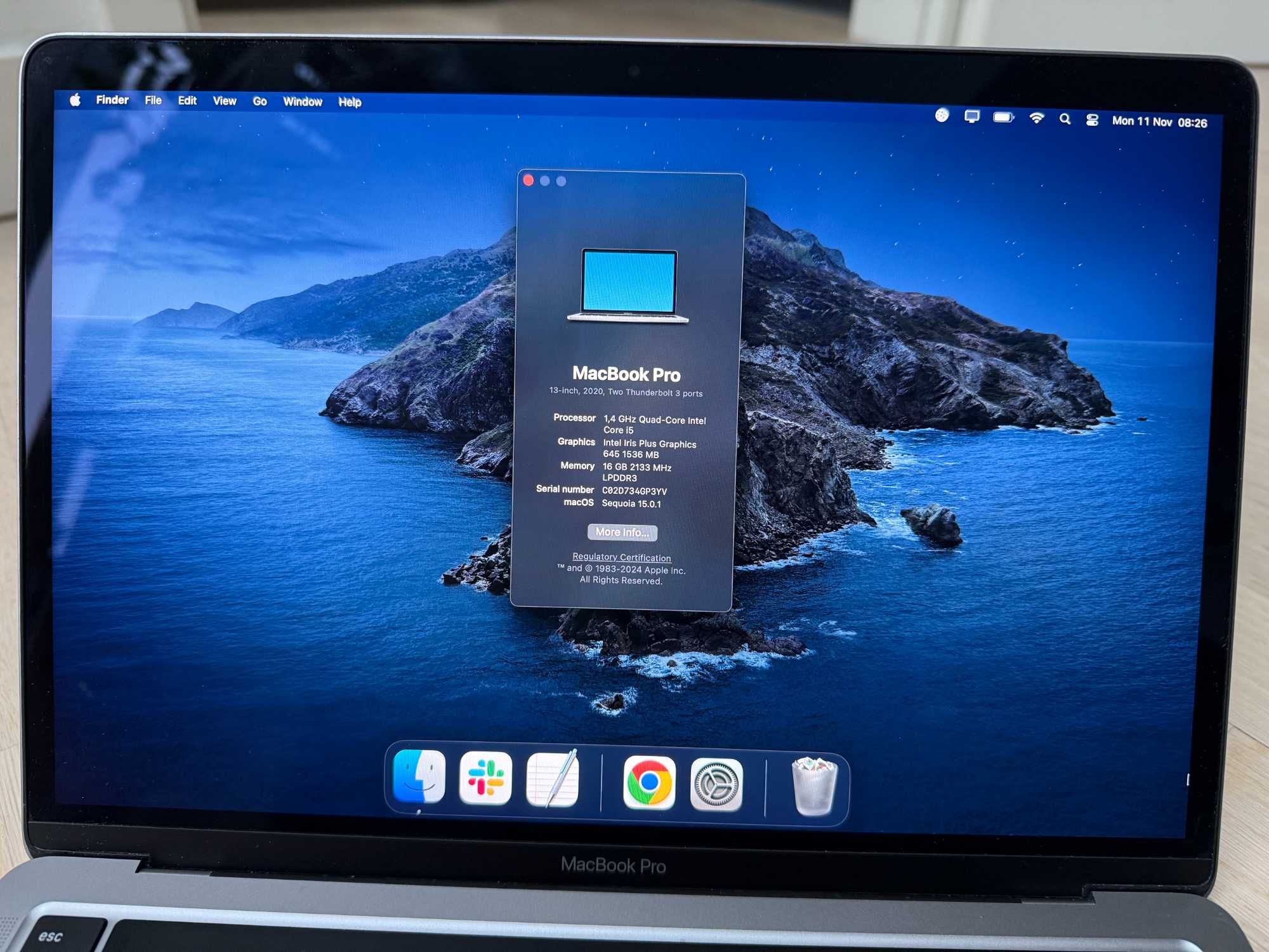 MacBook Pro 13" 2020 1.4 16GB RAM 256 GB SSD