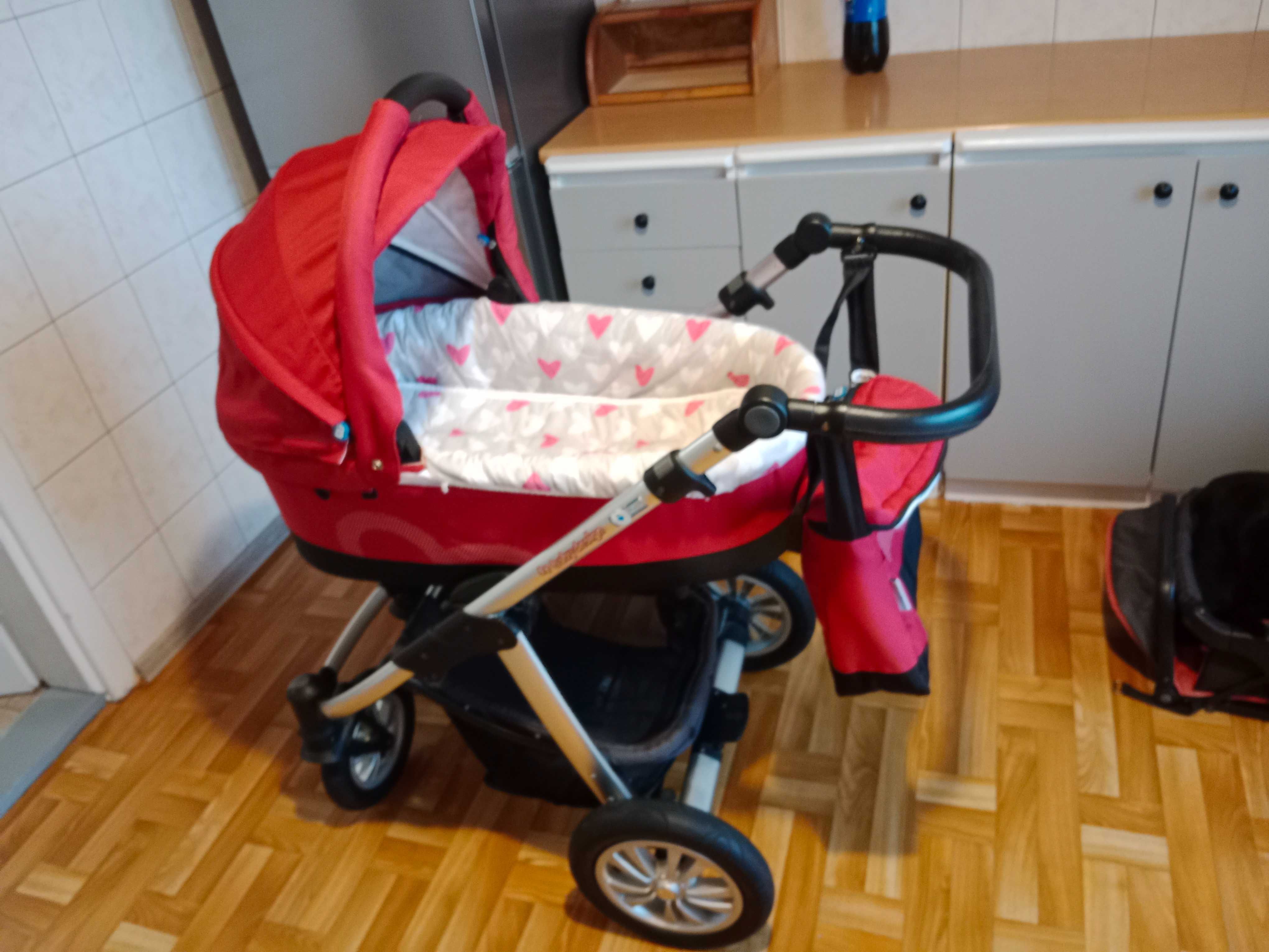 Wózek 2w1 Baby Design czerwony, używany