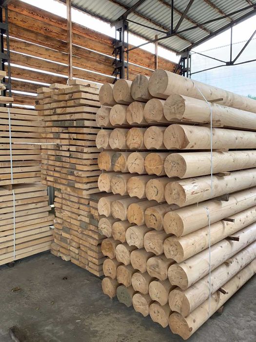 Брус хвойний оциліндрований, брус стіновий, брус будівельний ф24см