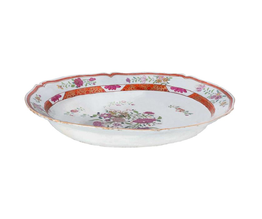 Travessa Porcelana Rosa Companhia Portuguesa Índias, Século XVIII