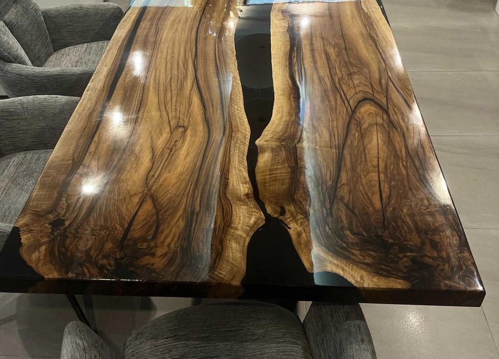 Duży stół do jadalni, do salonu orzech włoski żywica dąb #46