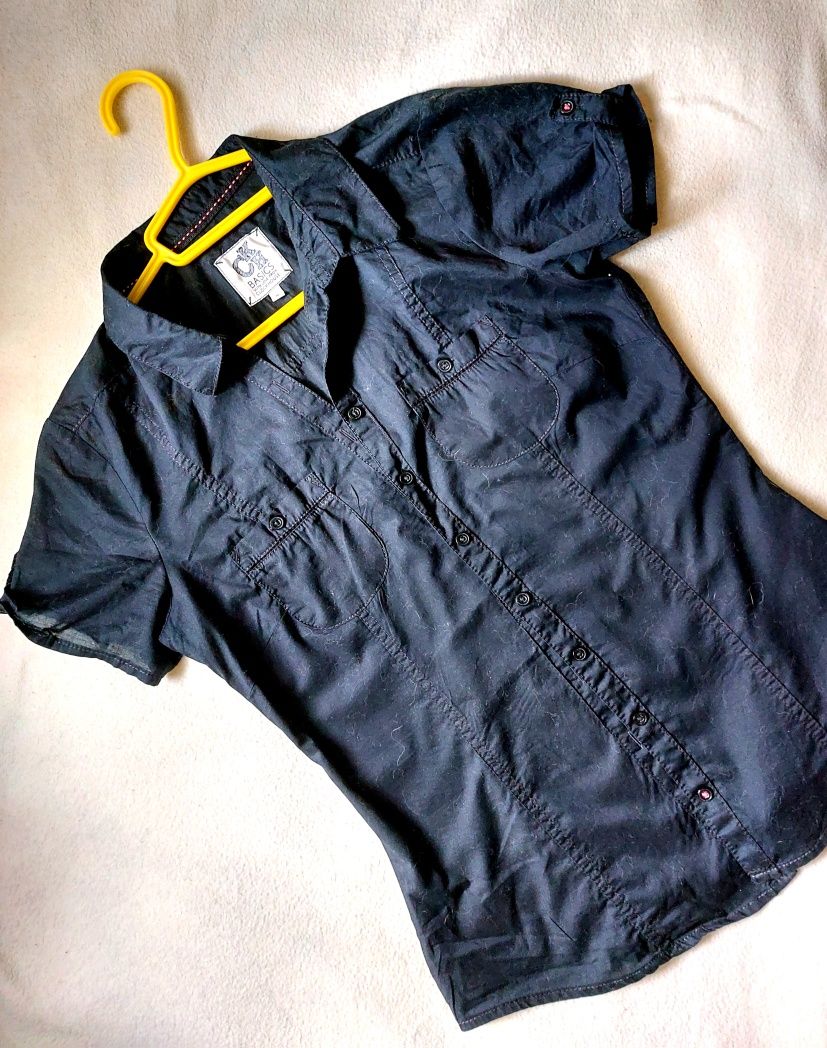 Женская черная рубашка с коротким рукавом тенниска Clockhouse Германия