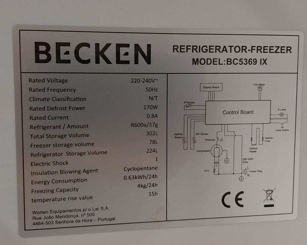 Frigorífico combinado Becken BC5369 IX