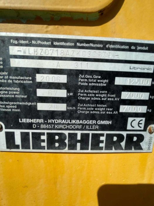 koparka kołowa Liebherr 311