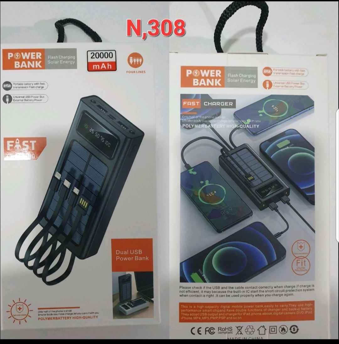 Сонячний повербанк 20000 mAh