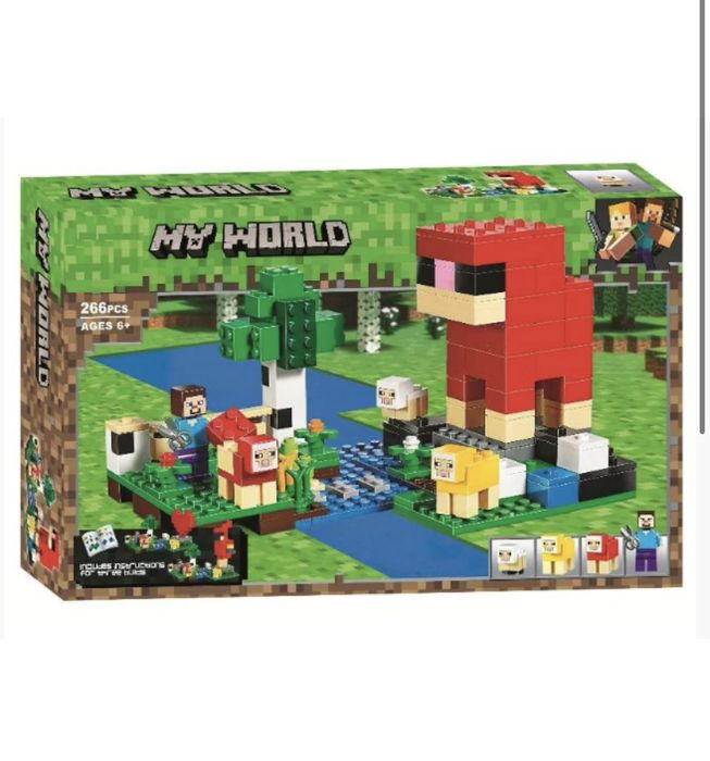 Конструктор Майнкрафт Minecraft Вовняна ферма , 266 дет