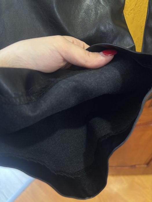 Шкіряні штани кюлоти утеплені