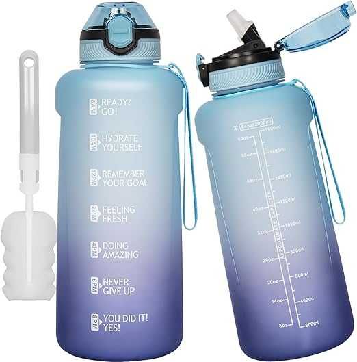 Sportowa butelka na wodę z tritanu 2l ze słomką i znacznikami czasu