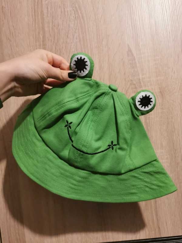Nowy bucket hat kapelusz żaba zielony czapka