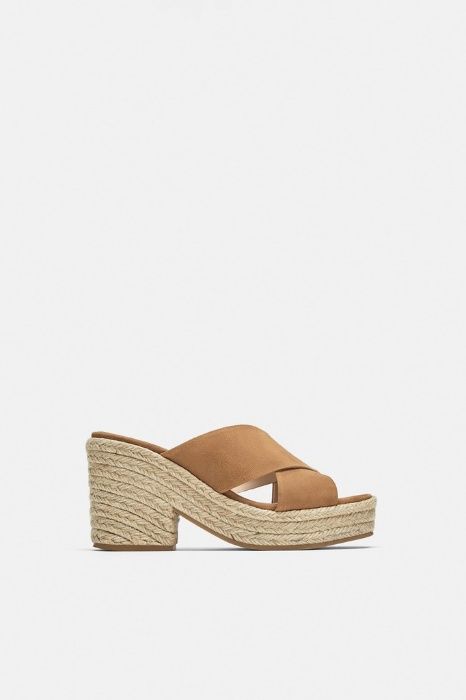 ZARA Buty Skórzane Skóra Nude Klapki ESPADRYLE Metki Okazja 36